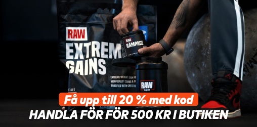 RAW Supps - upp till 20% vid kp fr 500 kr!